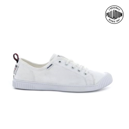 Baskets Palladium Easy Dentelle Tela Low Tops Femme Blanche | FR AGQ136V